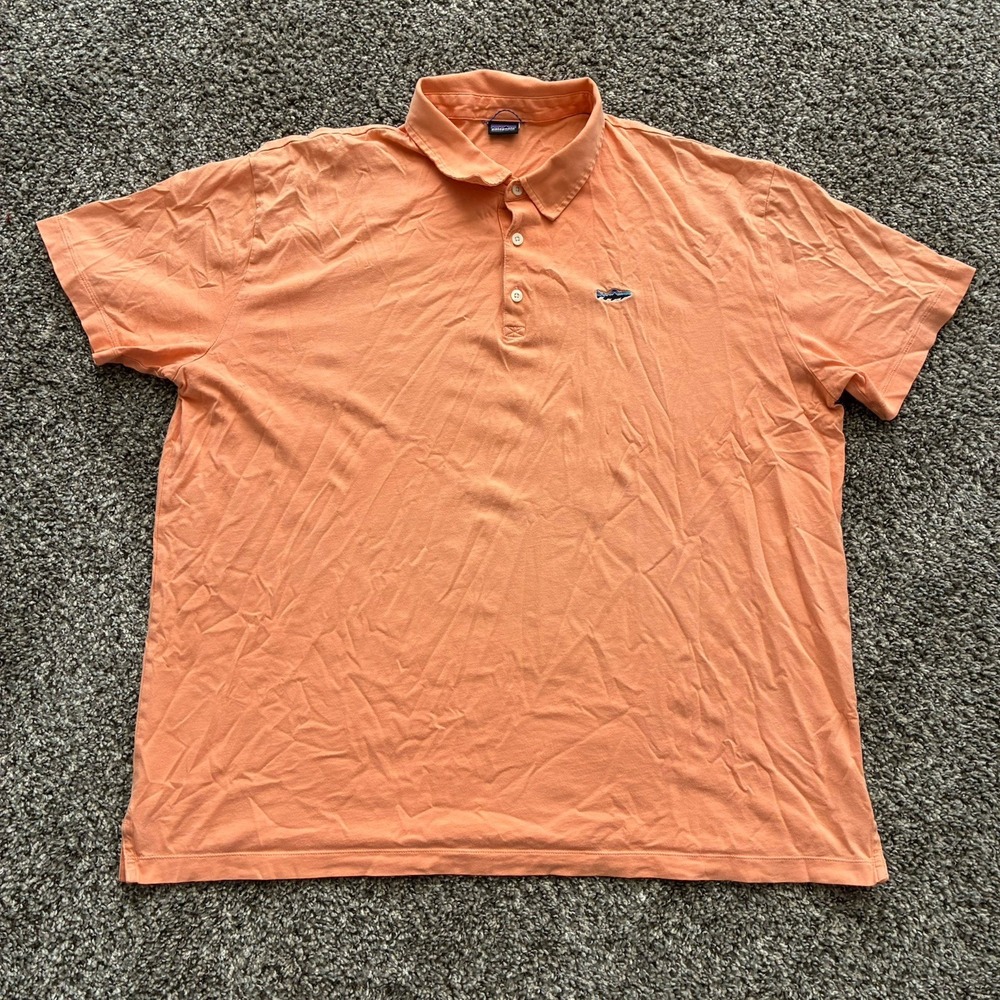 Patagonia Men's 2XL Orange Short Sleeve Polo Shirt